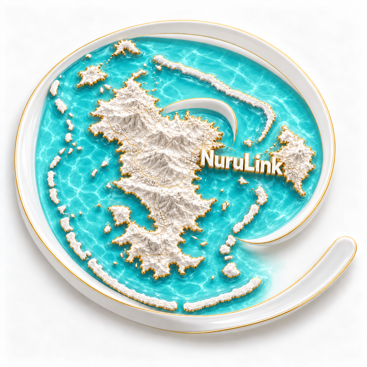 Lien en relief, turquoise