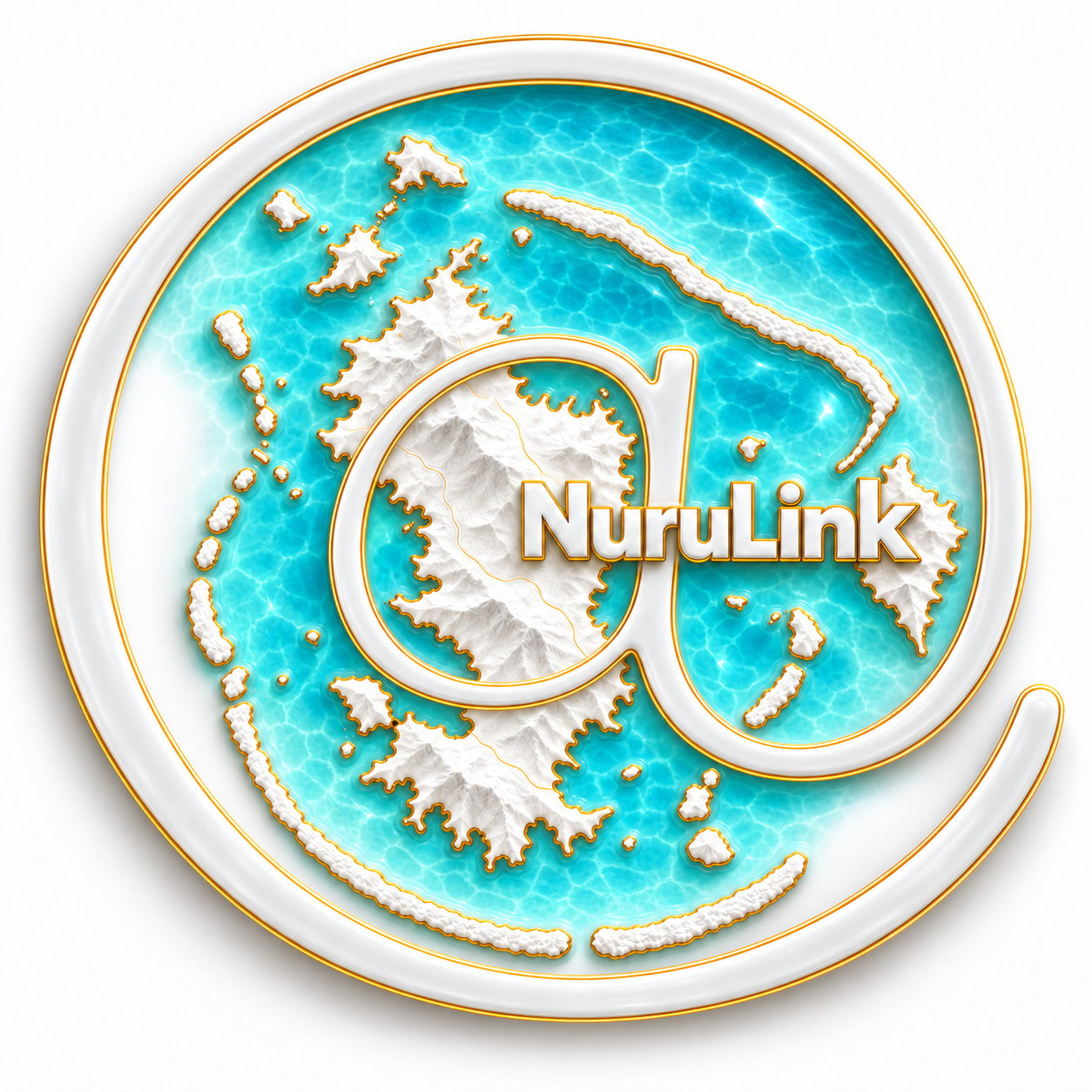 Signature lumineuse, turquoise